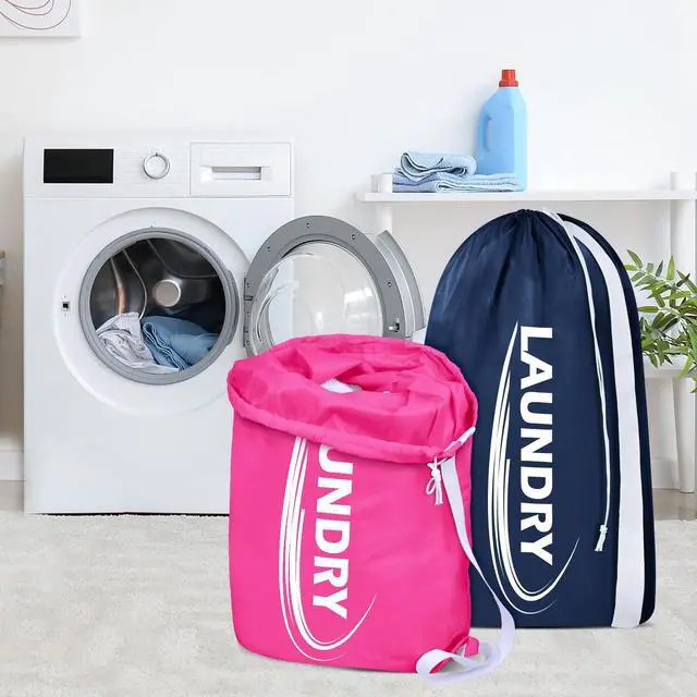 Alt view image 6 of 7 - Sylfairy 2 Pack XL Laundry Bag with Strap,Heavy Duty Travel Laundry Bag,Rip-Stop Dirty Clothes Shoulder Bag with Drawstring,Easy Fit a Laundry Hamper or Basket Travel Essentials