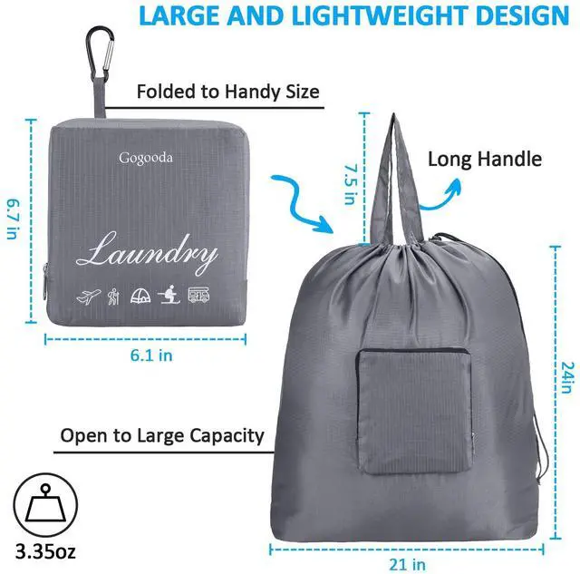 Alt view image 4 of 7 - GOGOODA Travel Laundry Bags with Drawstring Closure XL Large with Handle