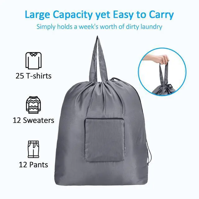 Alt view image 5 of 7 - GOGOODA Travel Laundry Bags with Drawstring Closure XL Large with Handle