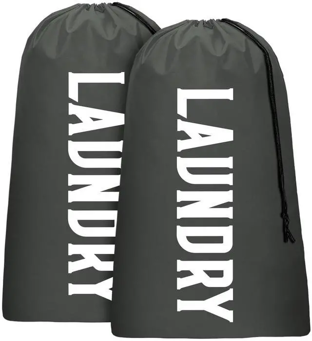 Main image of Laundry Bag, Travel Laundry Bag Machine Washable Dirty Clothes Organizer, Large Enough to Hold 4 Loads of Laundry, Easy Fit a Laundry Hamper or Basket (Gray, 24" x 36")