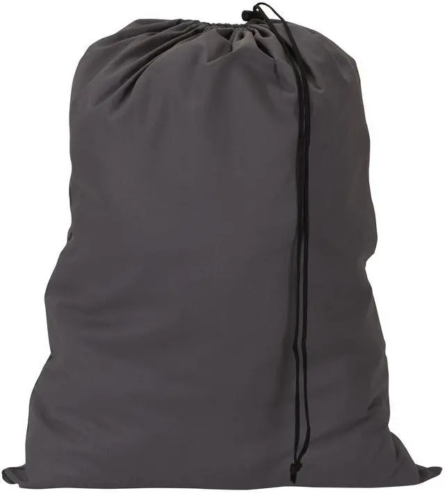 Main image of Household Essentials Cotton Laundry Bag with Drawstring Closure, Gray