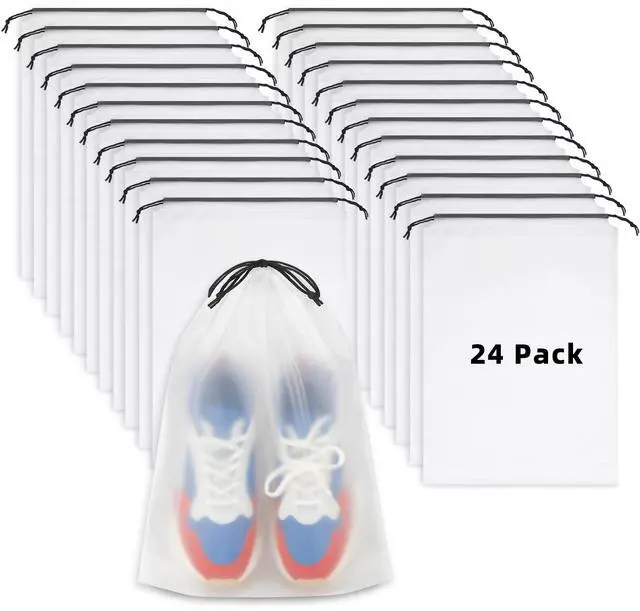 Main image of Clear Shoe Bags for Travel, 11.8 x 15.7 Inch, 24 Pcs