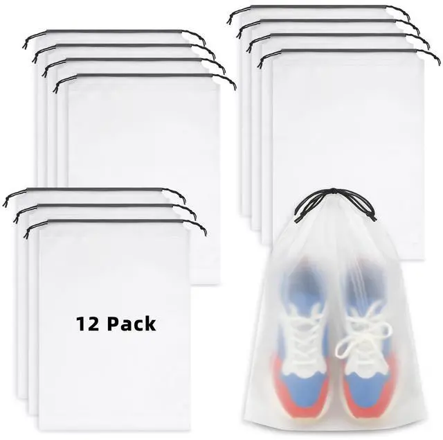 Main image of Clear Shoe Bags for Travel, 11.8 x 15.7 Inch, 12 Pcs