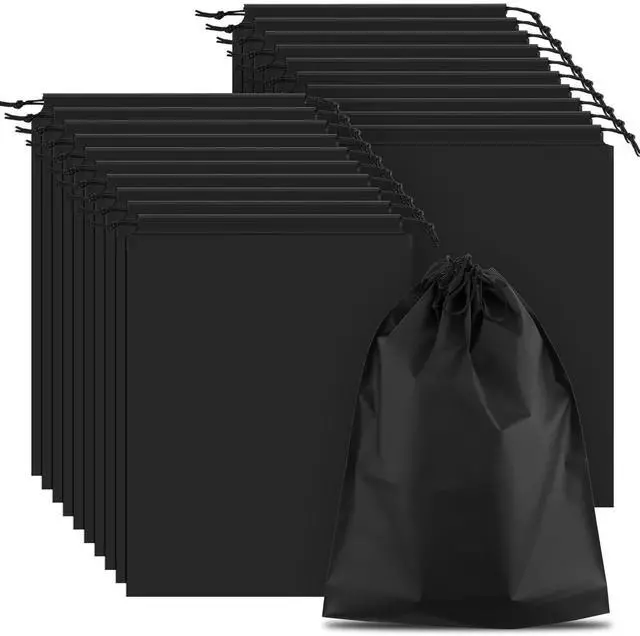 Main image of COIDEA 20 Pack Black Shoe Bags for Travel, 15.7" x 11.8", Waterproof Portable Drawstring Travel Shoe Storage Bags