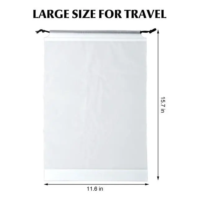 Alt view image 2 of 7 - 2 Pack Clear Drawstring Travel Shoe Bags, Large Size Transparent Storage Organizer for Men Women