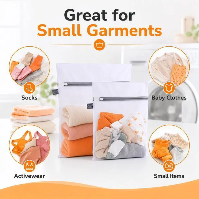 Alt view image 3 of 7 - Kimmama Laundry Bags Mesh Wash Bag, Mesh Bag for Laundry, 1L+1M