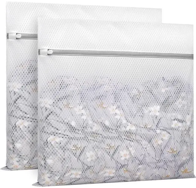 Main image of Muchfun 2Pcs Durable Diamond Mesh Laundry Bags for Delicates 24 x 24 Inches