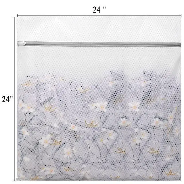 Alt view image 5 of 6 - Muchfun 2Pcs Durable Diamond Mesh Laundry Bags for Delicates 24 x 24 Inches