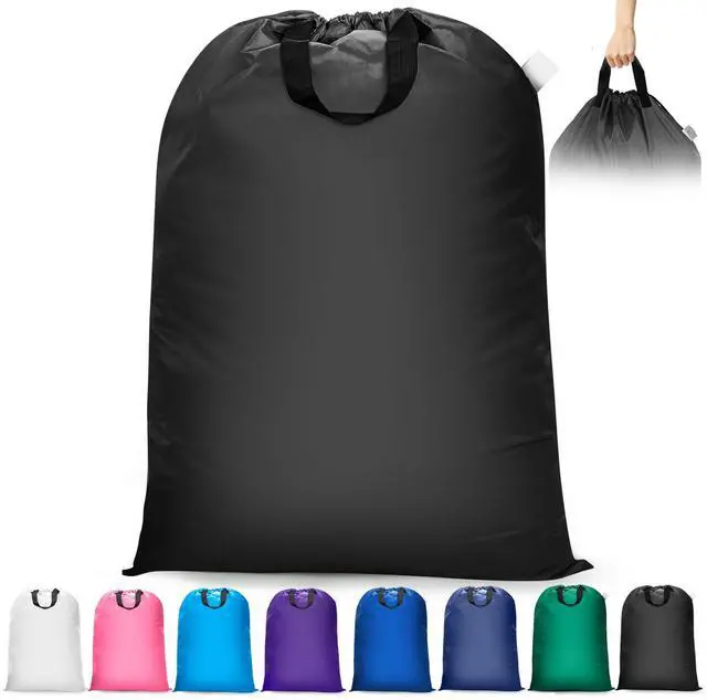 Main image of Isink Extra Large Laundry Bag With Handles, Heavy Duty, Travel Laundry Bag for Dirty Clothes, 28" x 40" (Black)