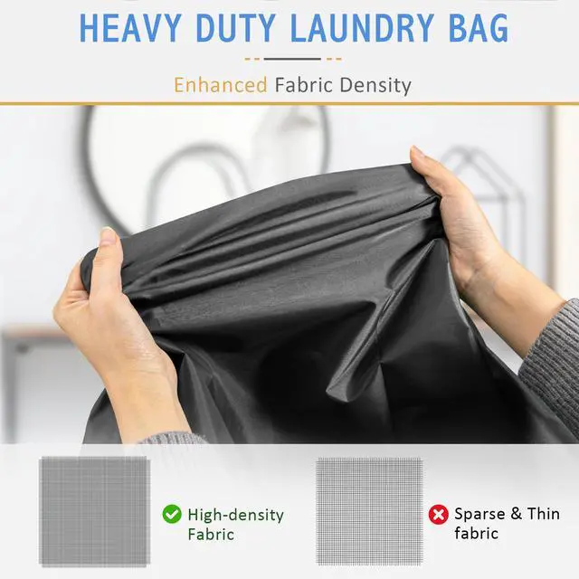 Alt view image 3 of 6 - Isink Extra Large Laundry Bag With Handles, Heavy Duty, Travel Laundry Bag for Dirty Clothes, 28" x 40" (Black)