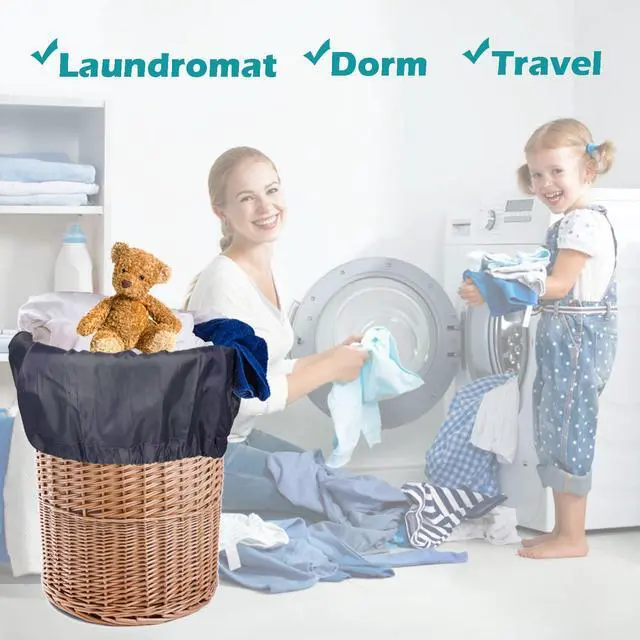 Alt view image 5 of 7 - Heavy Duty Laundry Bag 2 Pack XL Nylon Laundry Bags with Straps, Washable Large Dirty Clothes Organizer with Drawstring Closure, Travel Washing Bag Fit a Laundry Hamper or Basket