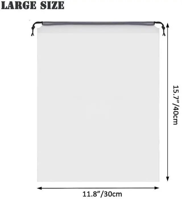 Alt view image 2 of 6 - YMCCOOL 12pcs Transparent Shoe Bags for Travel 11.8in X 15.7in Protable Clear shoe bags for storage with rope,large drawstring bags for travel Men and Women