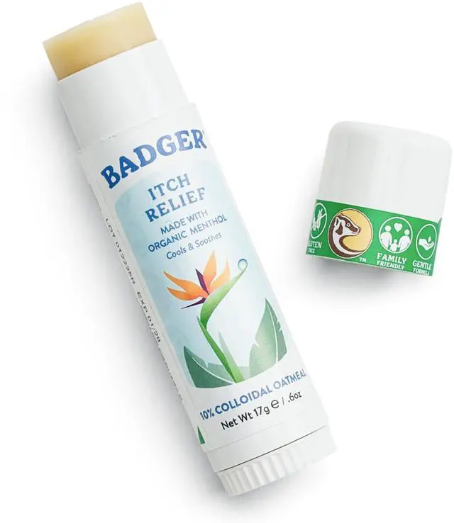 Main image of Badger Bug Bite Itch Relief Stick, Natural & Organic Anti Itch Cream for Bug Bites, Rashes & Poison Ivy, Fast Itchy Skin Relief After Bite, Works Great, Smells Great, Easy to Use, .6 oz