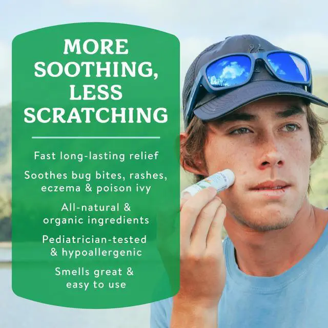 Alt view image 2 of 7 - Badger Bug Bite Itch Relief Stick, Natural & Organic Anti Itch Cream for Bug Bites, Rashes & Poison Ivy, Fast Itchy Skin Relief After Bite, Works Great, Smells Great, Easy to Use, .6 oz