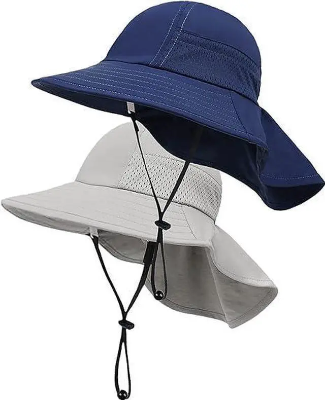Main image of Toddler Baby Sun Hat Kids Summer Beach Essentials Adjustable Beach Hats with Bucket Wide Brim for Boys Girls Age 0-14 Years