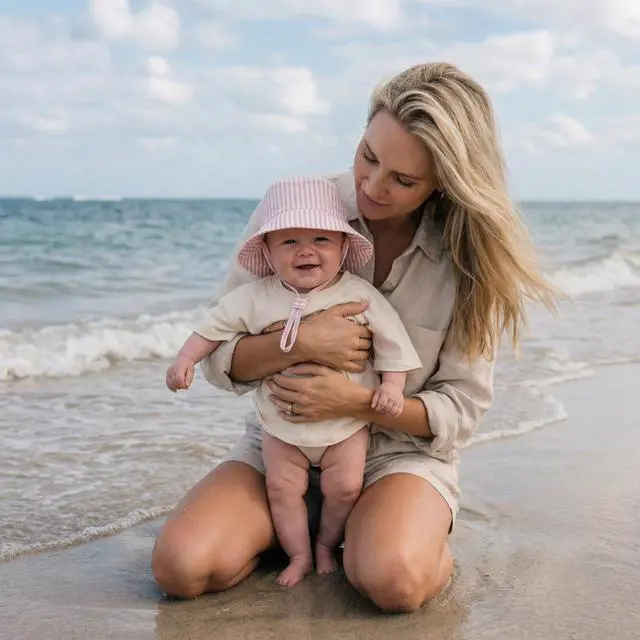 Alt view image 2 of 7 - Beautiful Kids Sun Hat 2-6 Years - Adjustable Hat with Secure Fit & Safe UPF 50+ Sun Protection - Kids Bucket Hat for Beach Pink