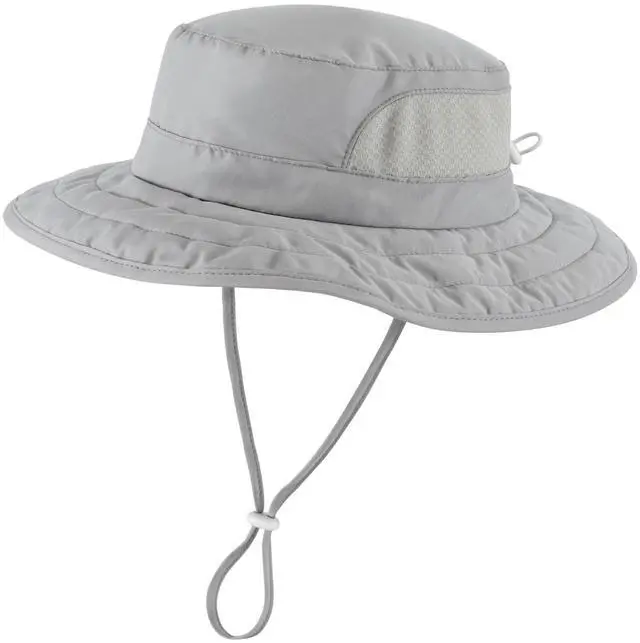 Main image of Connectyle Kids UPF 50+ Summer Beach Hat Boys Foldable Wide Brim Bucket Hats Adjustable Fishing Sun Hat Light Grey 4-6 Years