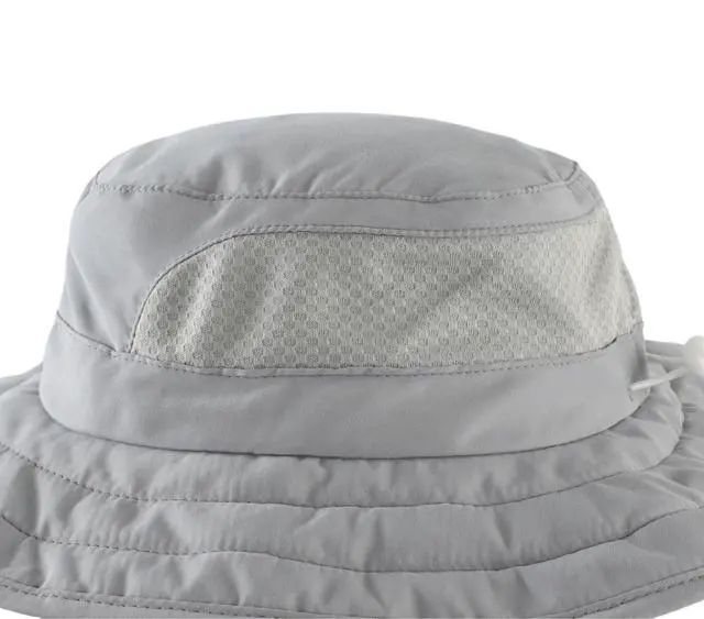 Alt view image 3 of 7 - Connectyle Kids UPF 50+ Summer Beach Hat Boys Foldable Wide Brim Bucket Hats Adjustable Fishing Sun Hat Light Grey 4-6 Years