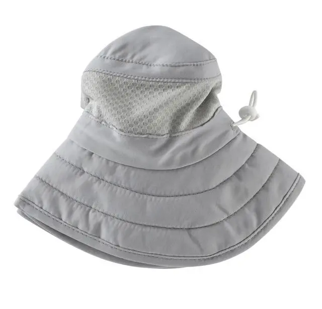 Alt view image 7 of 7 - Connectyle Kids UPF 50+ Summer Beach Hat Boys Foldable Wide Brim Bucket Hats Adjustable Fishing Sun Hat Light Grey 4-6 Years