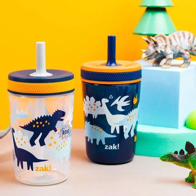 Alt view image 3 of 7 - Zak Designs Kelso Toddler Cups For Travel or At Home, 15oz 2-Pack Durable Plastic Sippy Cups With Leak-Proof Design is Perfect For Kids (DinoRoar, Zaksaurus)