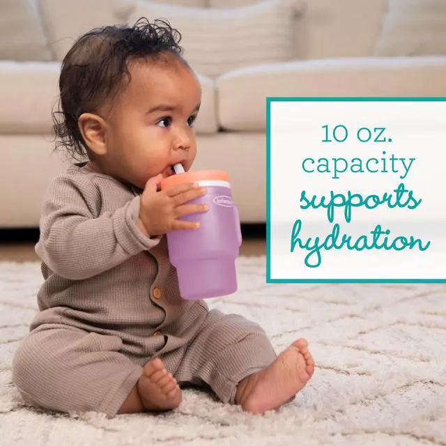 Alt view image 4 of 7 - Infantino My 1st Tumbler 10 Oz Plastic Sippy Cup, Seashell/Lavender
