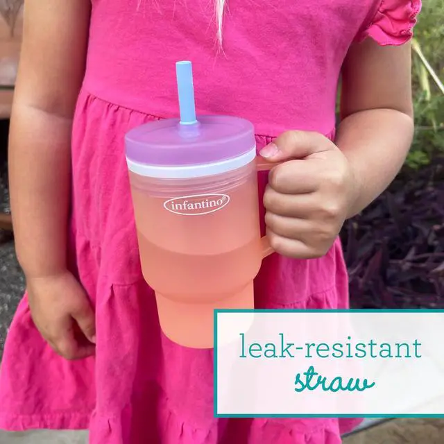Alt view image 3 of 7 - Infantino My 1st Tumbler 10 Oz Plastic Sippy Cup, Seashell/Lavender