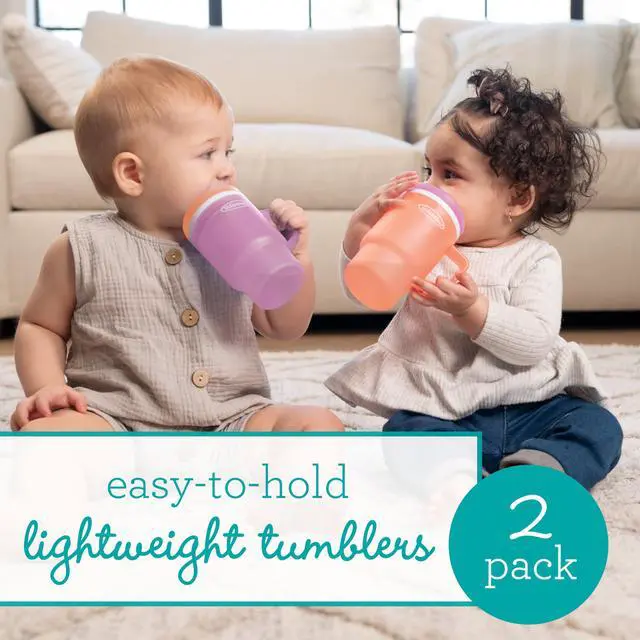 Alt view image 2 of 7 - Infantino My 1st Tumbler 10 Oz Plastic Sippy Cup, Seashell/Lavender