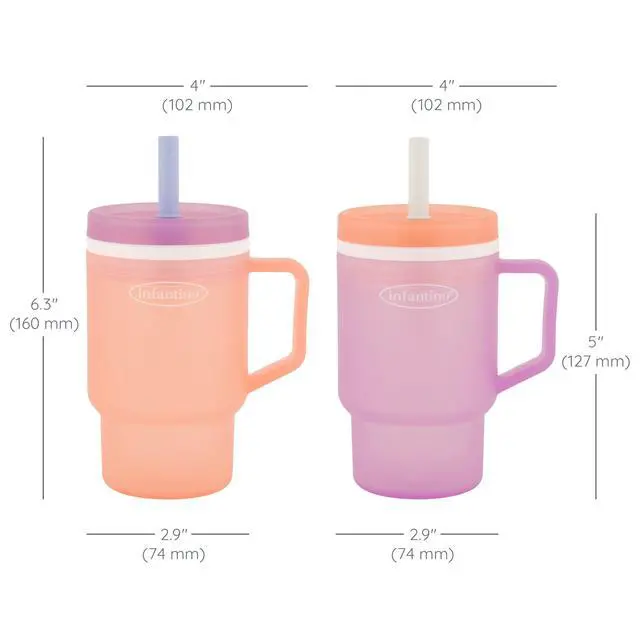 Alt view image 6 of 7 - Infantino My 1st Tumbler 10 Oz Plastic Sippy Cup, Seashell/Lavender