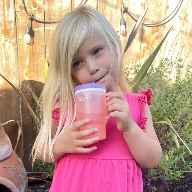 Alt view image 7 of 7 - Infantino My 1st Tumbler 10 Oz Plastic Sippy Cup, Seashell/Lavender