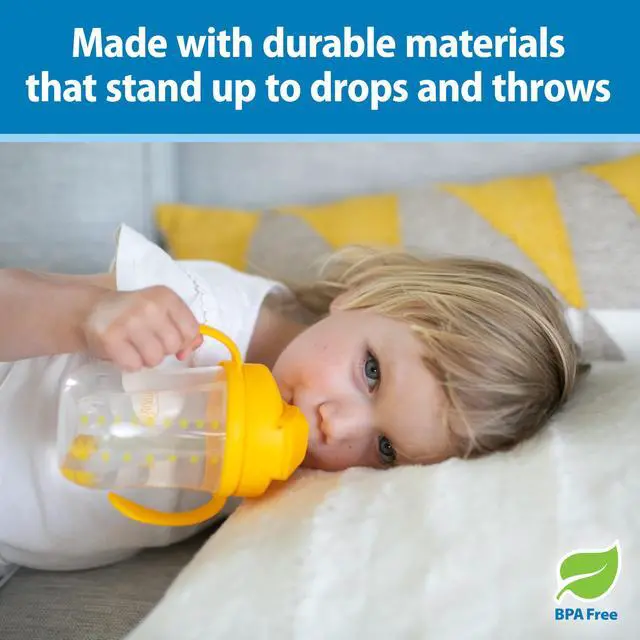Alt view image 5 of 7 - Dr. Brown's Milestones Baby's First Straw Cup, Training Cup with Weighted Straw, 9oz/270mL, Vintage Yellow, BPA Free, 6m+