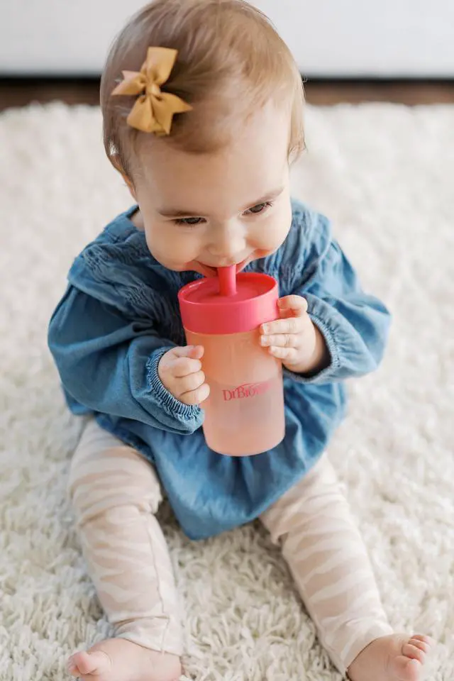Alt view image 3 of 4 - Dr. Brown's Milestones Straw to 360 Convertible Toddler Training Cup Set with Interchangeable Silicone Straw and 360 Degree Cup Lids, Pink Coral, 10 oz/300 mL, BPA-Free, 9m+, 2-Pack