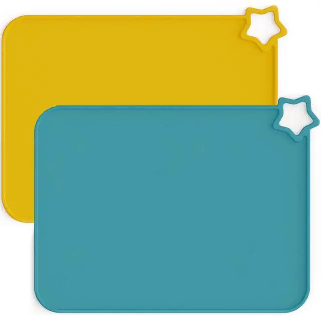 Main image of Moonkie Silicone Placemats for Baby & Kid, Stain-Proof Non-Slip Toddler Food Mats Eating Table Mat with 2 Packs