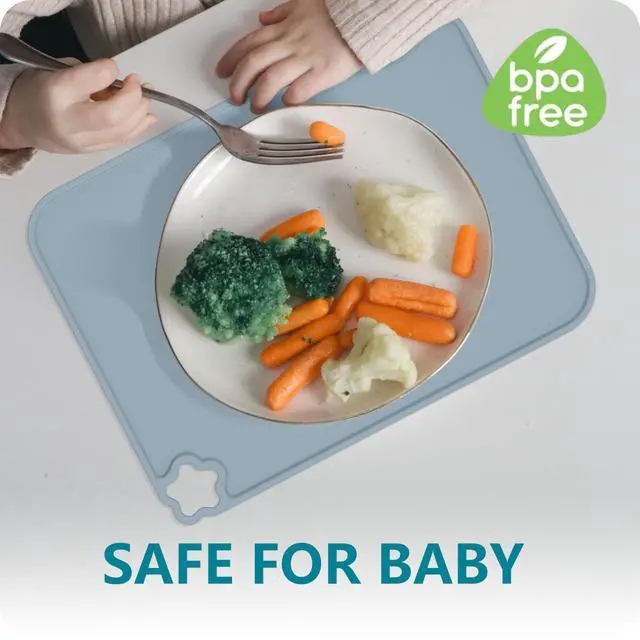 Alt view image 4 of 7 - Cutebe Silicone Placemat for Toddles Kids Non-Slip Reusable Portable Kids Placemats for Dinning Table Heat Resistant Placemats, Baby Placemat Stain Resistant Silicone Mat for Dining Table 3 Pack