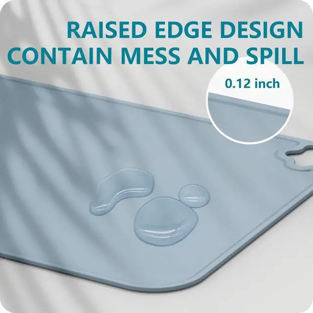 Alt view image 6 of 7 - Cutebe Silicone Placemat for Toddles Kids Non-Slip Reusable Portable Kids Placemats for Dinning Table Heat Resistant Placemats, Baby Placemat Stain Resistant Silicone Mat for Dining Table 3 Pack