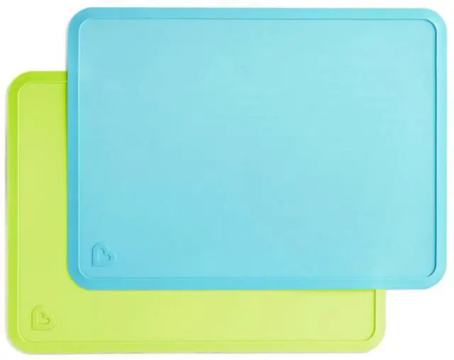 Main image of Munchkin® Spotless Silicone Placemats for Kids, 2 Pack, Blue/Green
