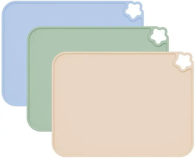 Main image of Login life Silicone Placemat for Kid Stain-Proof Non-Slip Toddle Reusable PortableHeat Resistant for Toddlers placemat 3 Pack