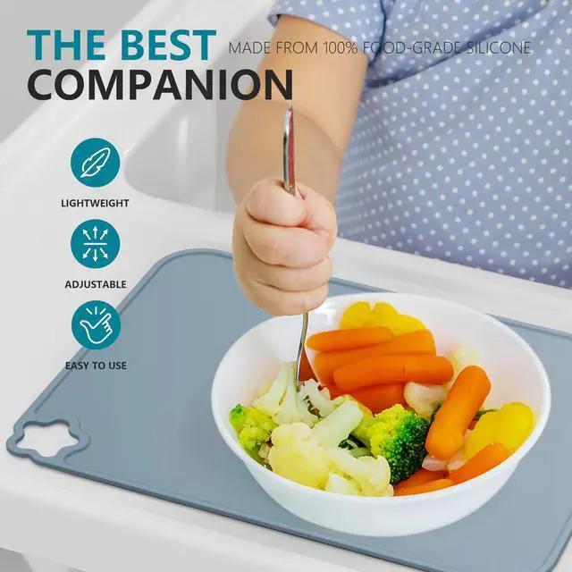 Alt view image 5 of 7 - Login life Silicone Placemat for Kid Stain-Proof Non-Slip Toddle Reusable PortableHeat Resistant for Toddlers placemat 3 Pack