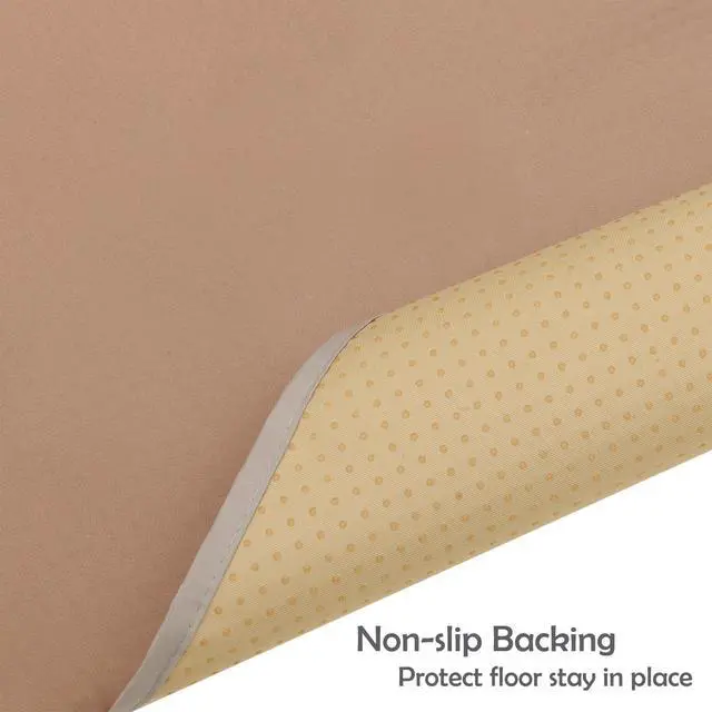 Alt view image 2 of 7 - Baby Splat Mat for Under High Chair/Arts/Crafts, Triluby 51" Waterproof Non Slip Food Splash Mat for Eating Mess, Washable Weaning Mat Reusable Spill Floor Protector (Brown)
