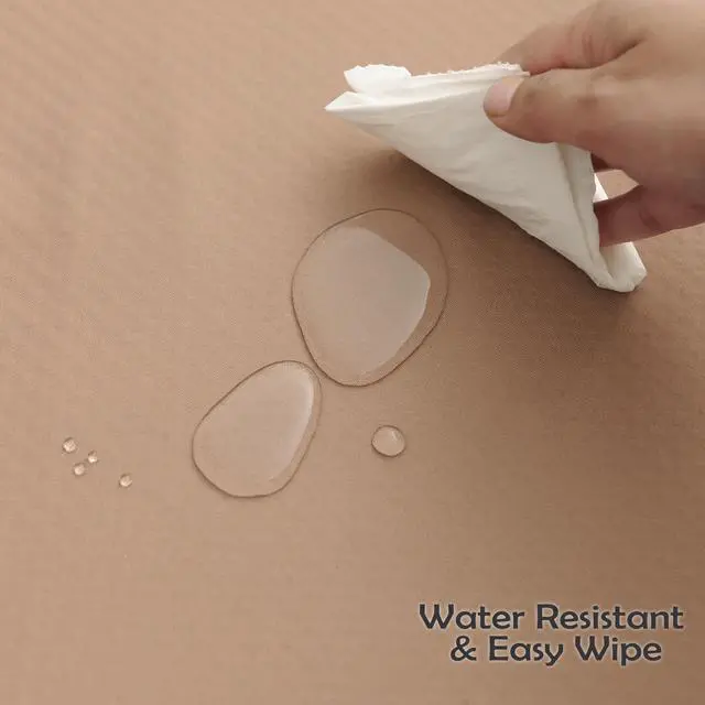 Alt view image 3 of 7 - Baby Splat Mat for Under High Chair/Arts/Crafts, Triluby 51" Waterproof Non Slip Food Splash Mat for Eating Mess, Washable Weaning Mat Reusable Spill Floor Protector (Brown)