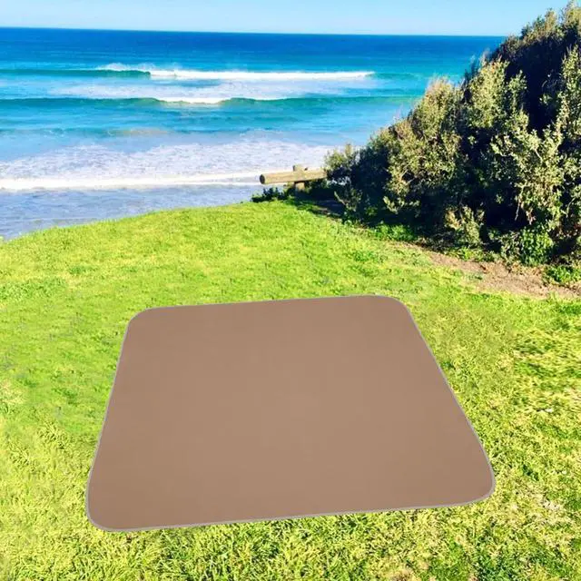 Alt view image 7 of 7 - Baby Splat Mat for Under High Chair/Arts/Crafts, Triluby 51" Waterproof Non Slip Food Splash Mat for Eating Mess, Washable Weaning Mat Reusable Spill Floor Protector (Brown)