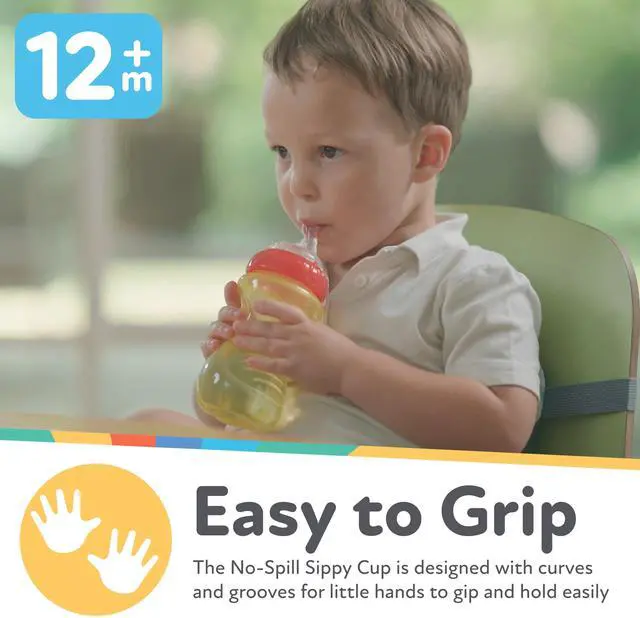 Alt view image 3 of 7 - No-Spill Soft Straw Easy Grip Sippy Cup for Girls - (3-Pack) 10 Oz - 12+ Months