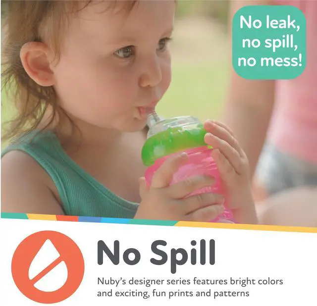 Alt view image 4 of 7 - No-Spill Soft Straw Easy Grip Sippy Cup for Girls - (3-Pack) 10 Oz - 12+ Months