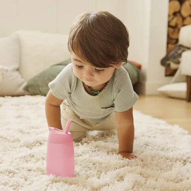Alt view image 7 of 7 - Munchkin Simple Clean Straw Cups for Toddlers 1-3, with Peel Open Straw for Easy Cleaning, Spill Proof Sippy Cup for Kids 12+ Months, 10 Ounce, 2 Pack, Pink/Blue