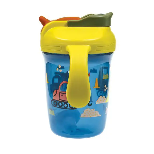 Alt view image 7 of 7 - Nuby 2-in-1 Toddler Cup with 360° Weighted Straw & Hard Spout - (2 Pack) 8 oz - Leak-Resistant & Easy Grip Handles - Dishwasher Safe - Tractors/Monsters