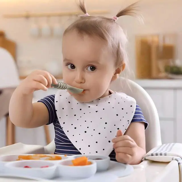 Alt view image 2 of 6 - PandaEar 7 Pack Silicone Baby Feeding Spoon | Baby Led Weaning Supplies | Toddler Infant Feeding Spoon First Stage