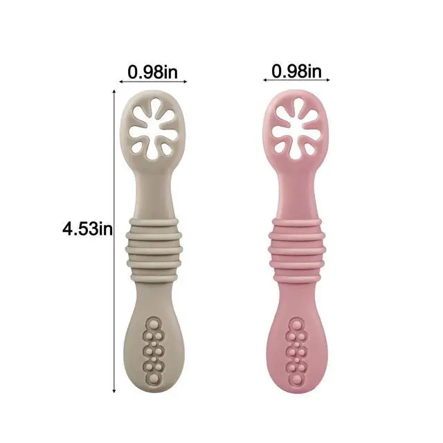 Alt view image 5 of 6 - PandaEar 7 Pack Silicone Baby Feeding Spoon | Baby Led Weaning Supplies | Toddler Infant Feeding Spoon First Stage