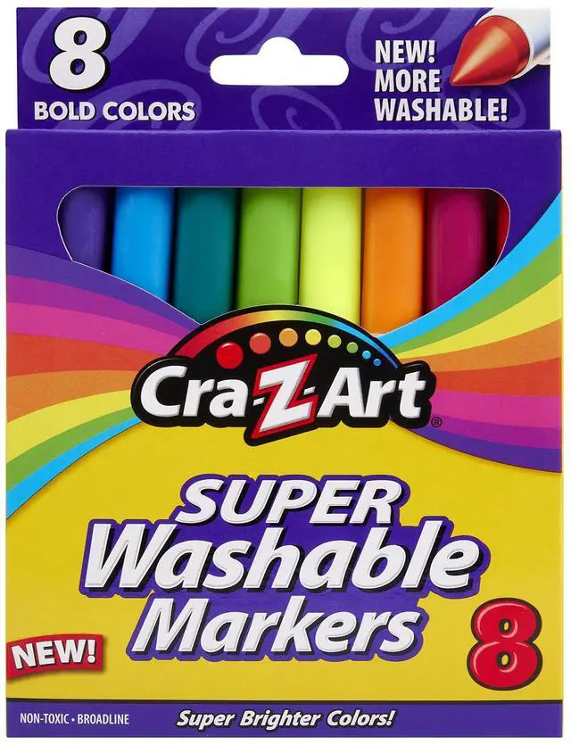 Main image of Cra-Z-Art Bold Washable Broadline Markers, 8 Counts