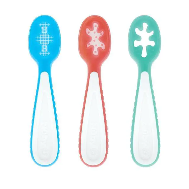 Alt view image 5 of 5 - Nuby Baby's First Spoons Set - (3-Pack) Feeding Utensils for Babies - 6+ Months - Bubbles