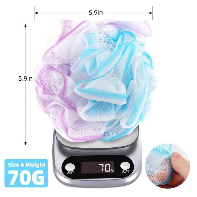 Alt view image 2 of 7 - Chuya Bath Sponges Loofahs 70 Grams Large Size,4 Pack Shower Sponge Exfoliating Cleaning Bath Loofa Body Scrubber Balls for Women Men Children Washing