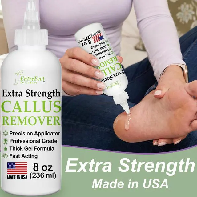 Alt view image 2 of 7 - Callus Remover for Feet (Extra Strength 8 oz) Foot Callus Remover Gel, Spa Foot Care, Pedicure Tools for Feet Scrubber